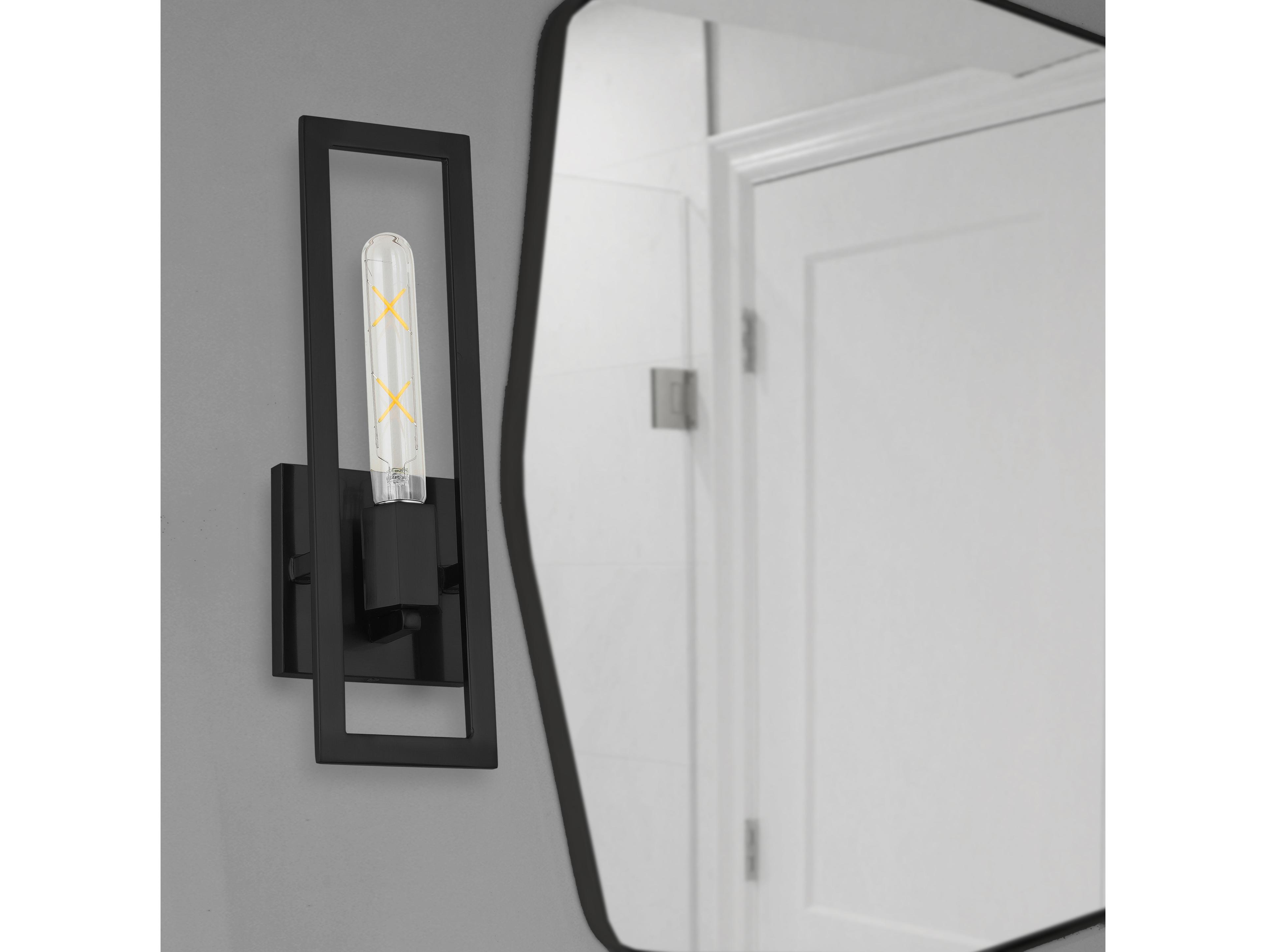 Dainolite Wisteria 1-Light Matte Black Wall Sconce