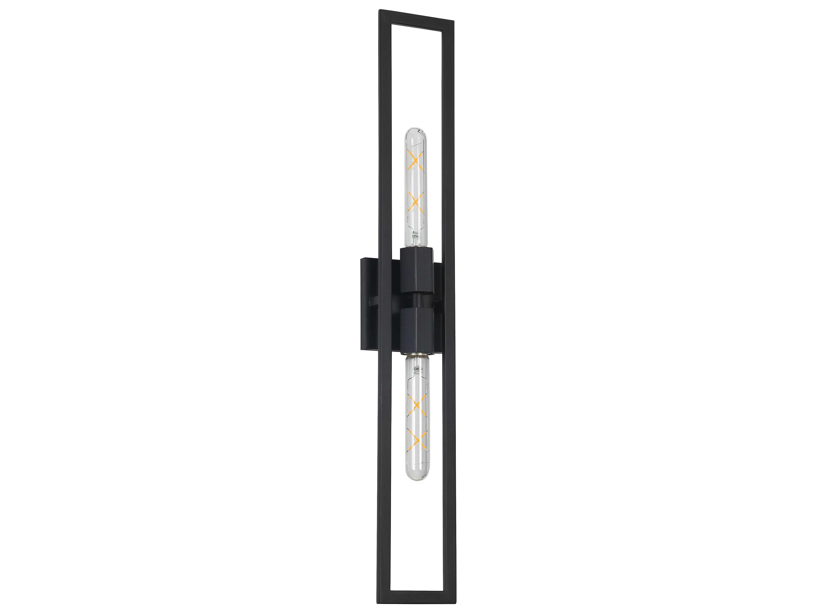 Dainolite Wisteria 2-Light Matte Black Wall Sconce