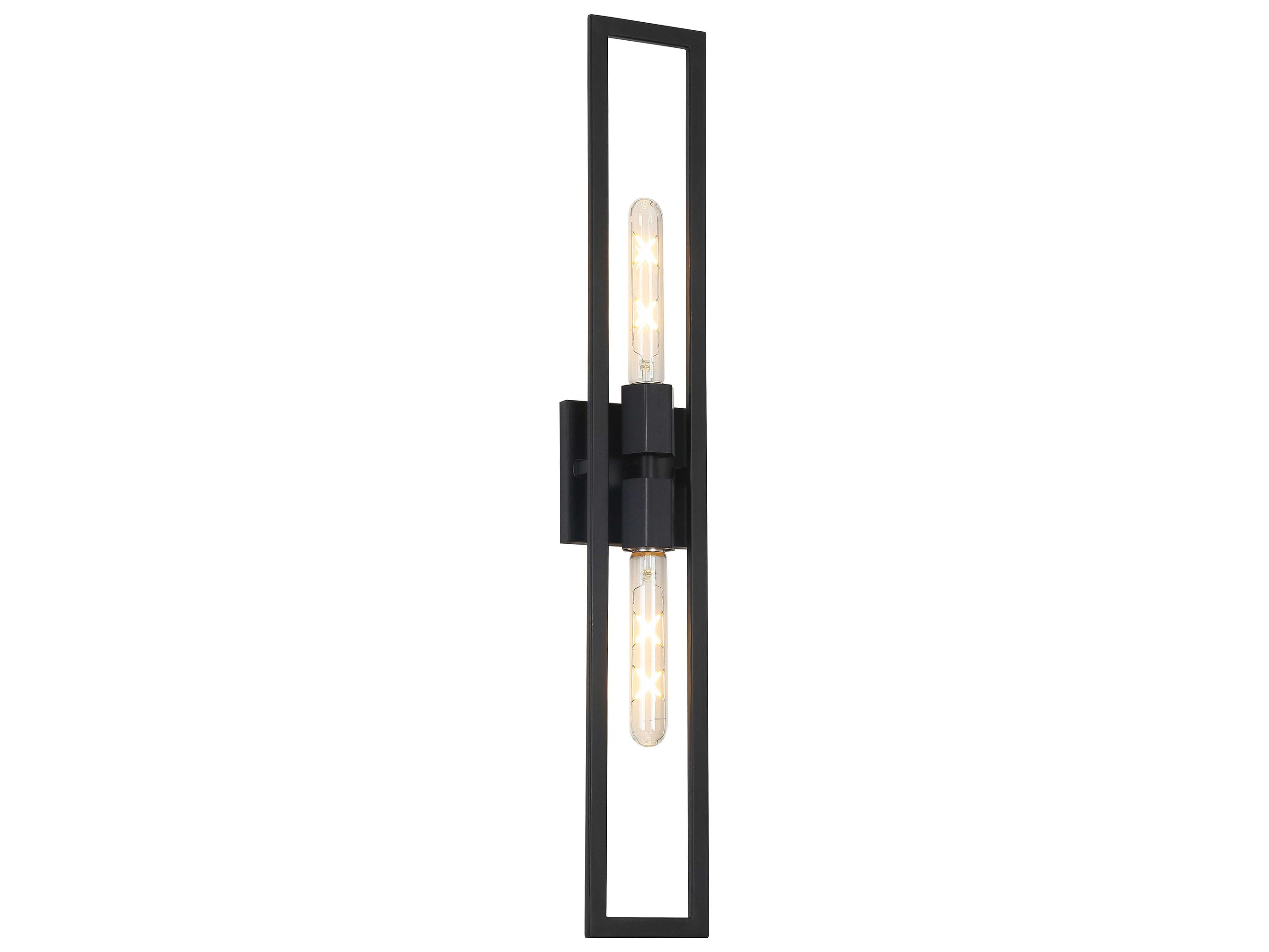 Dainolite Wisteria 2-Light Matte Black Wall Sconce