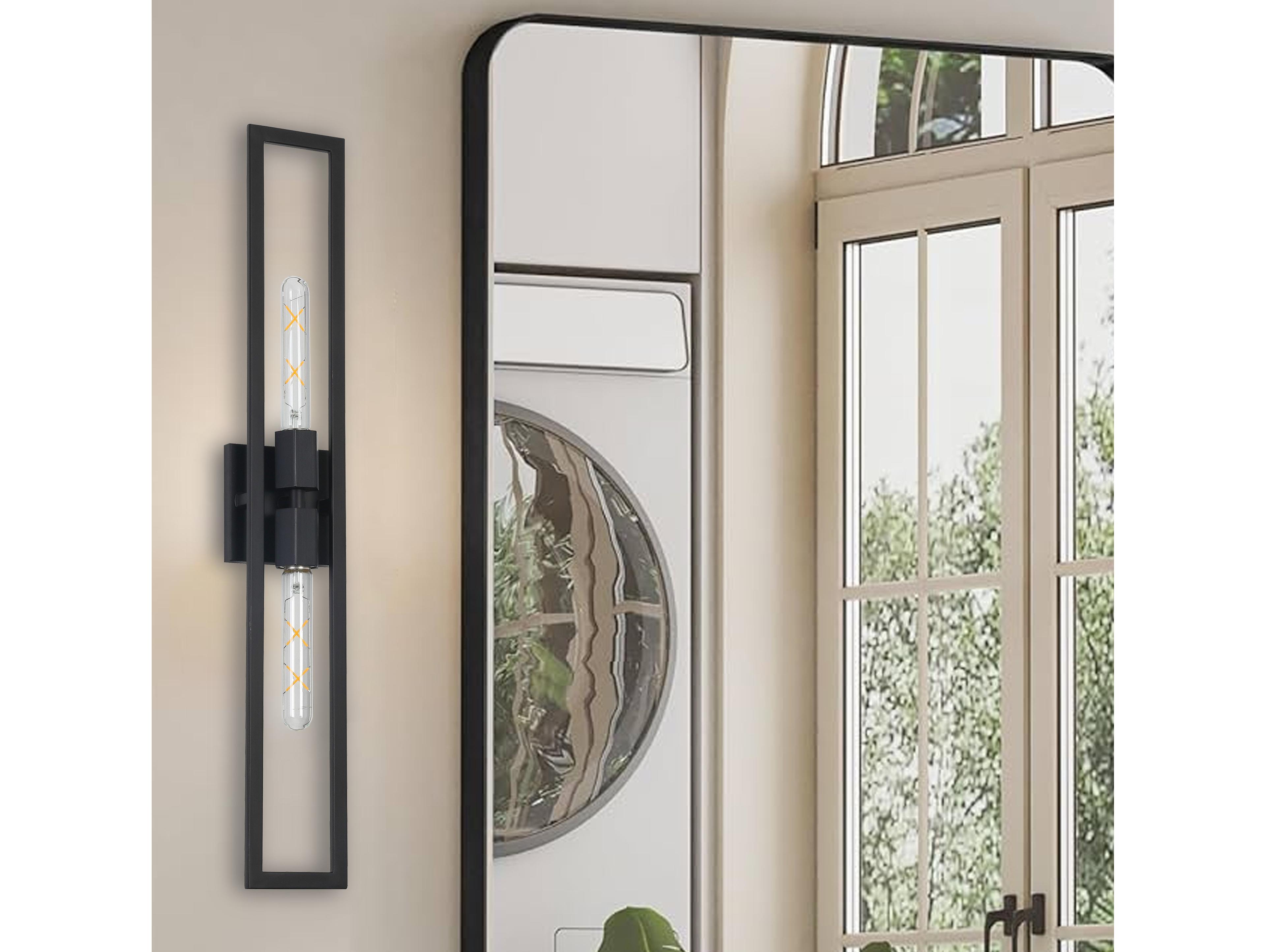 Dainolite Wisteria 2-Light Matte Black Wall Sconce