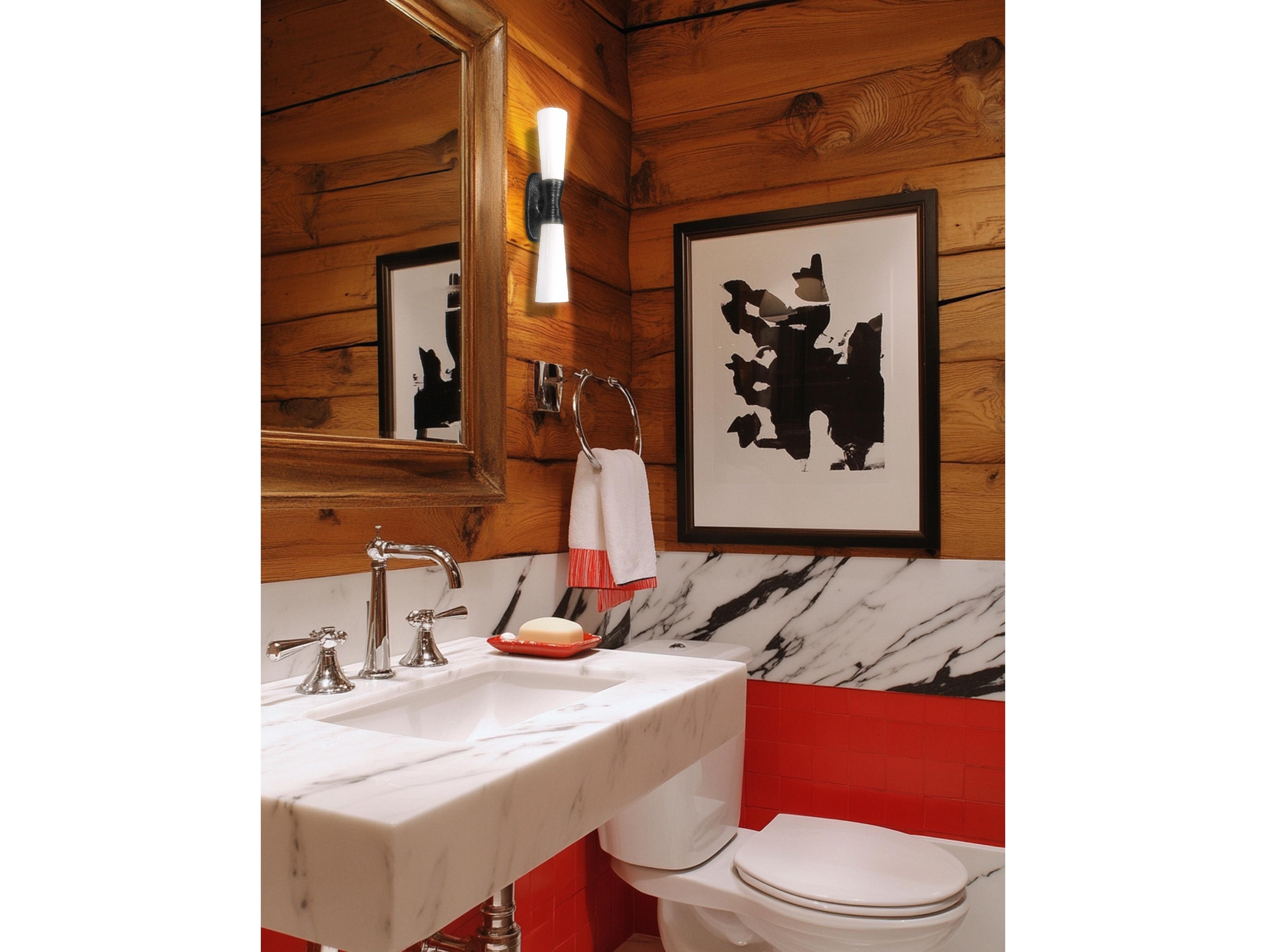 Dainolite Whitney 2-Light Matte Black Wall Sconce