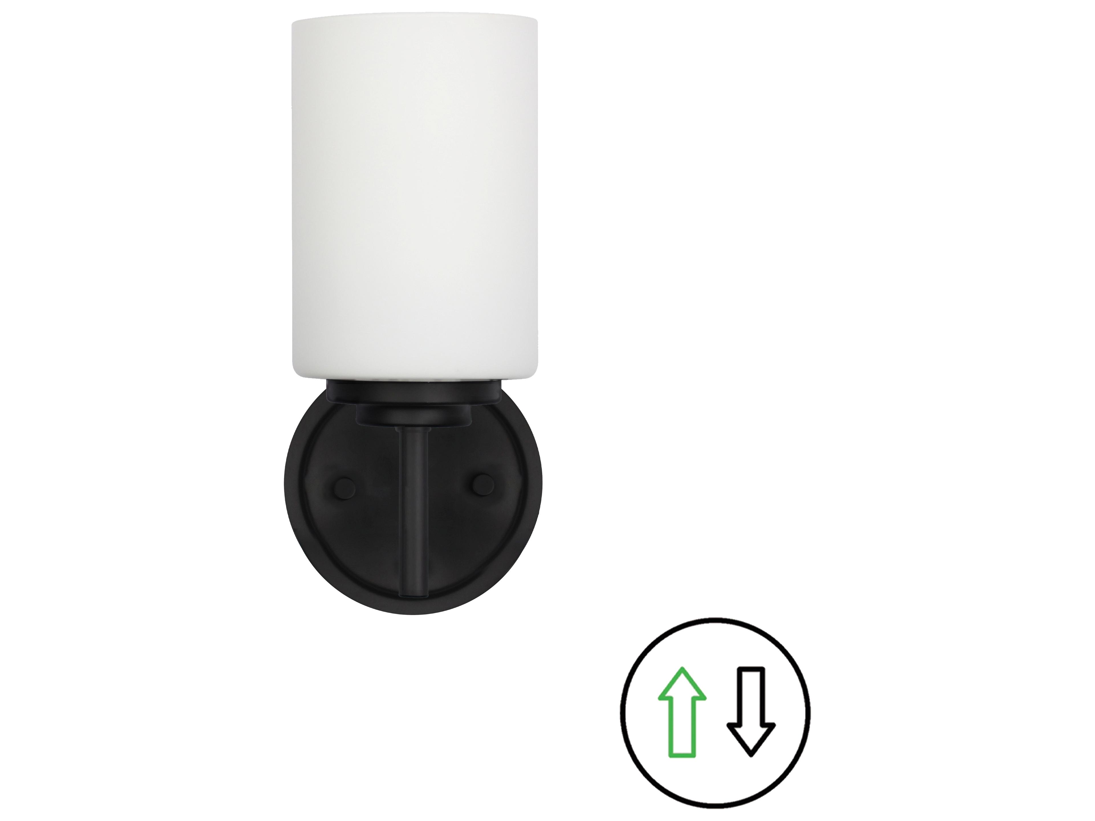 Dainolite Wynona Matte Black Wall Sconce