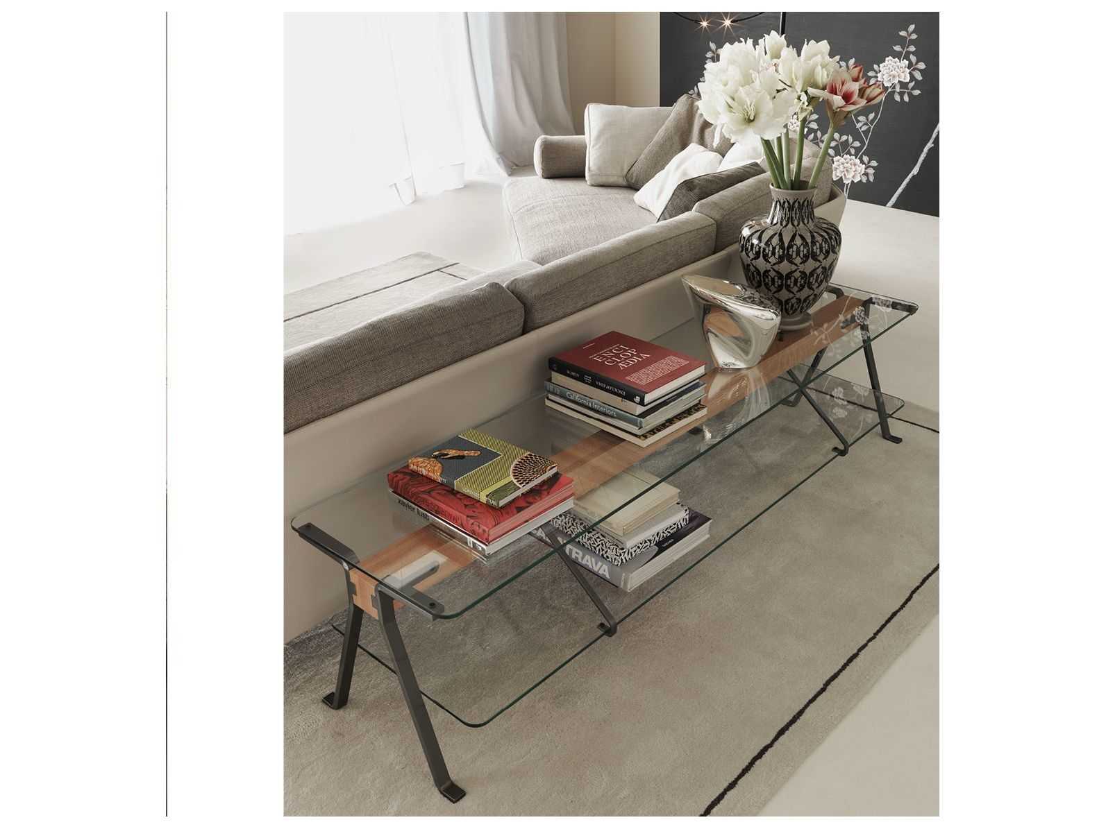 Driade Fratello By Enzo Mari Rectangular Glass Console Table