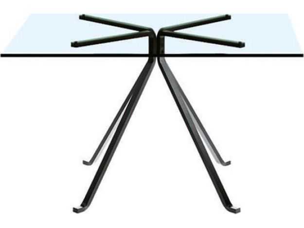 Driade Cugino By Enzo Mari Square Glass Dining Table