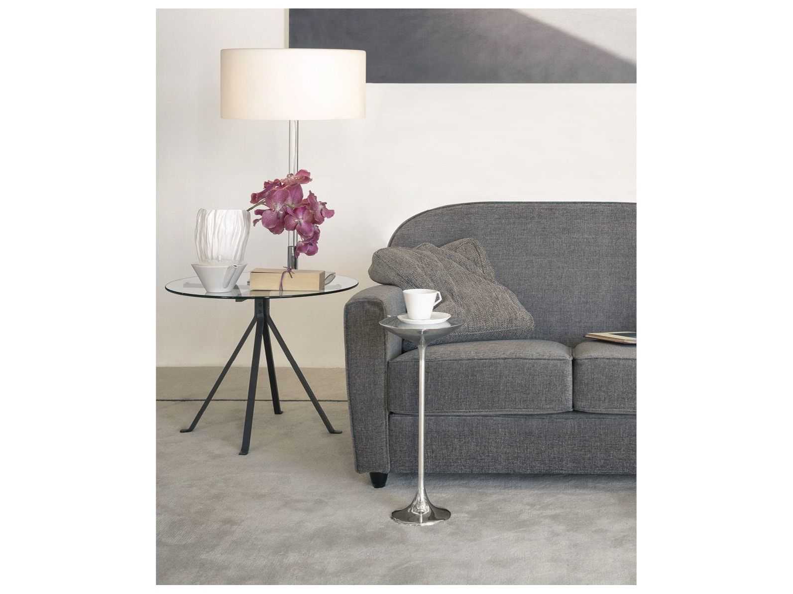 Driade Cuginetto By Enzo Mari Round Glass End Table