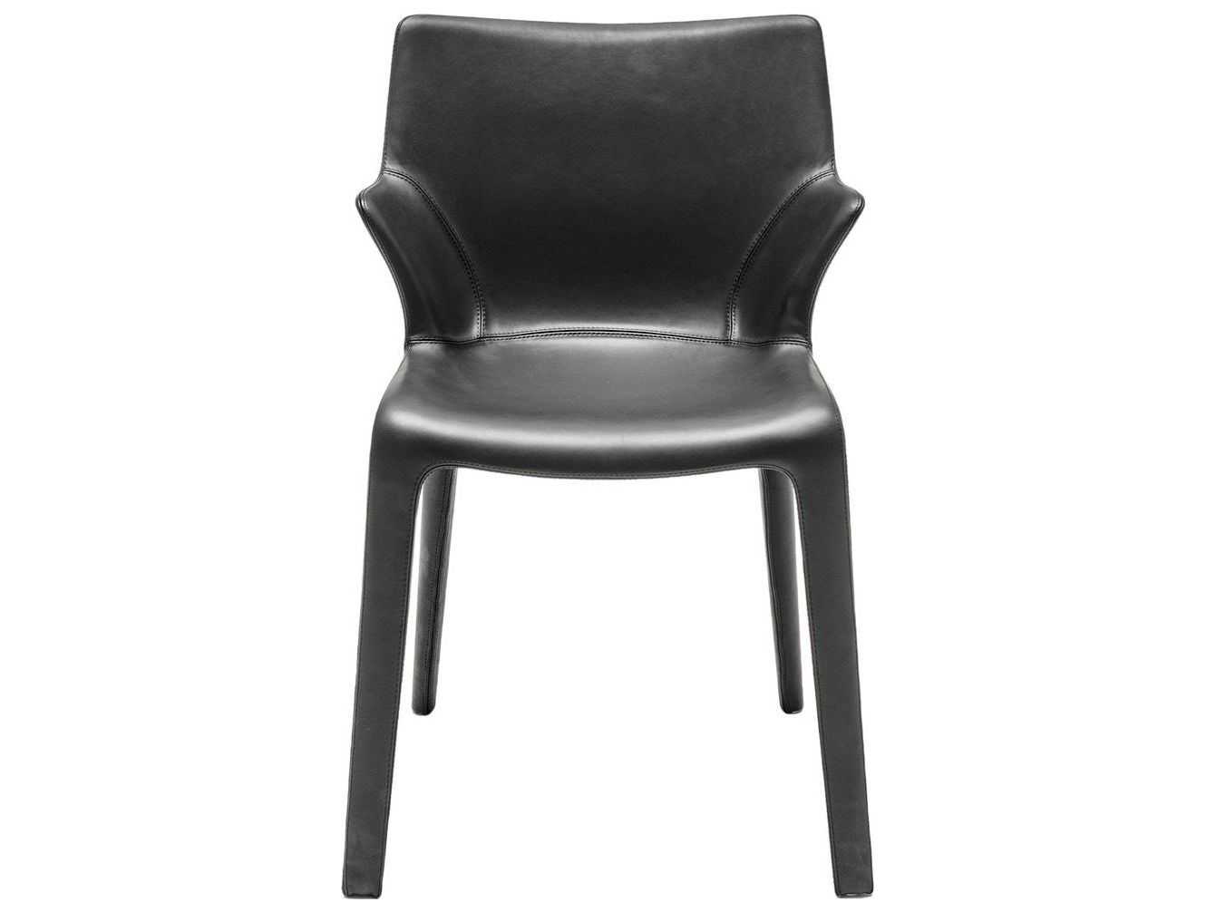 Driade Lou Eat By Phillippe Starck Leather Brown Upholstered Side Dining Chair