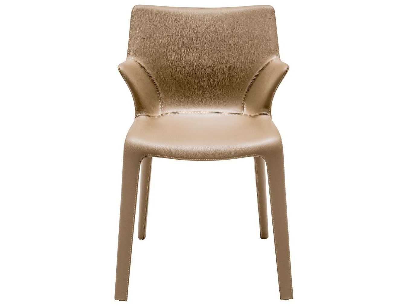 Driade Lou Eat By Phillippe Starck Leather Brown Upholstered Side Dining Chair