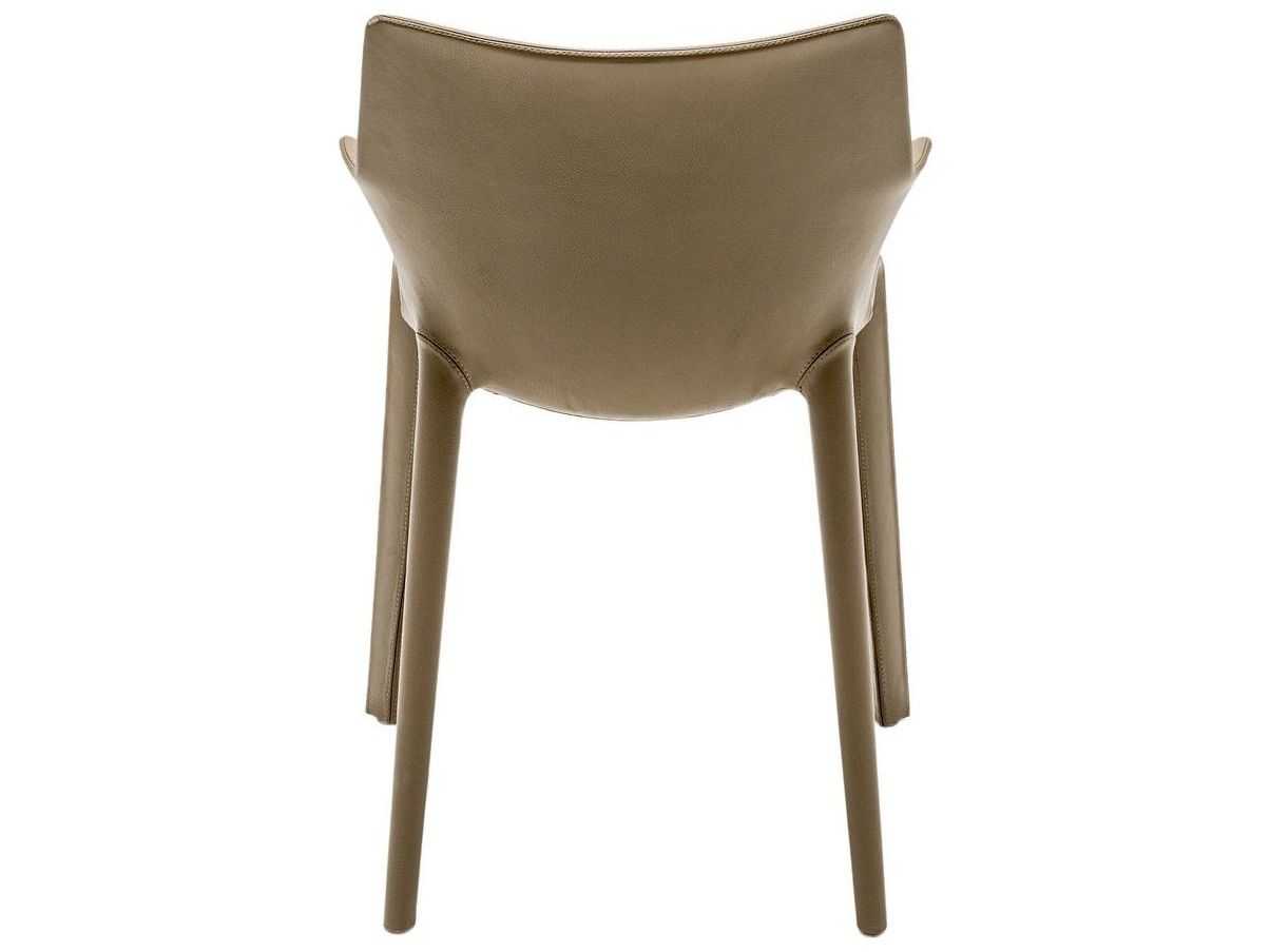 Driade Lou Eat By Phillippe Starck Leather Brown Upholstered Side Dining Chair