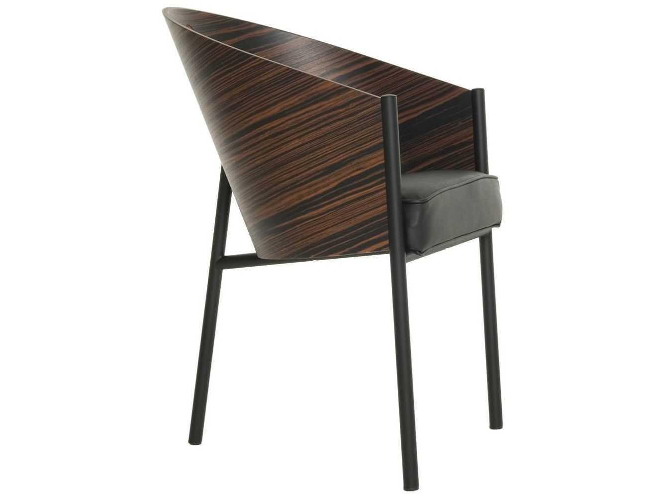 Driade Costes By Phillipe Starck Leather Ply Wood Beige Upholstered Arm Dining Chair