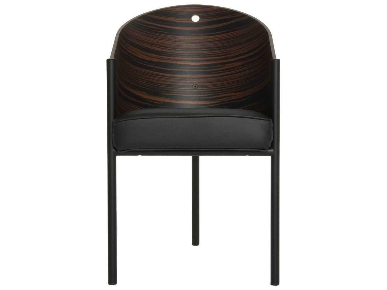 Driade Costes By Phillipe Starck Leather Ply Wood Beige Upholstered Arm Dining Chair