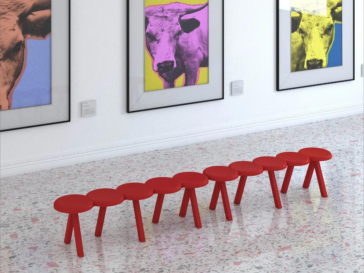 Driade Millepiedi Red Accent Bench