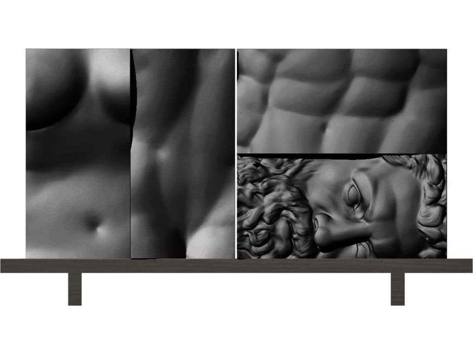 Driade Ercole E Afrodite By Lab 80" Beech Wood Sideboard