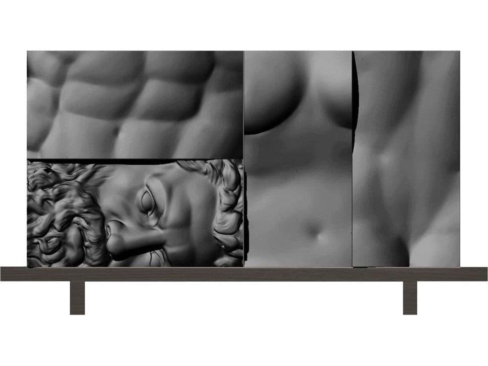 Driade Ercole E Afrodite By Lab 80" Oak Wood Sideboard