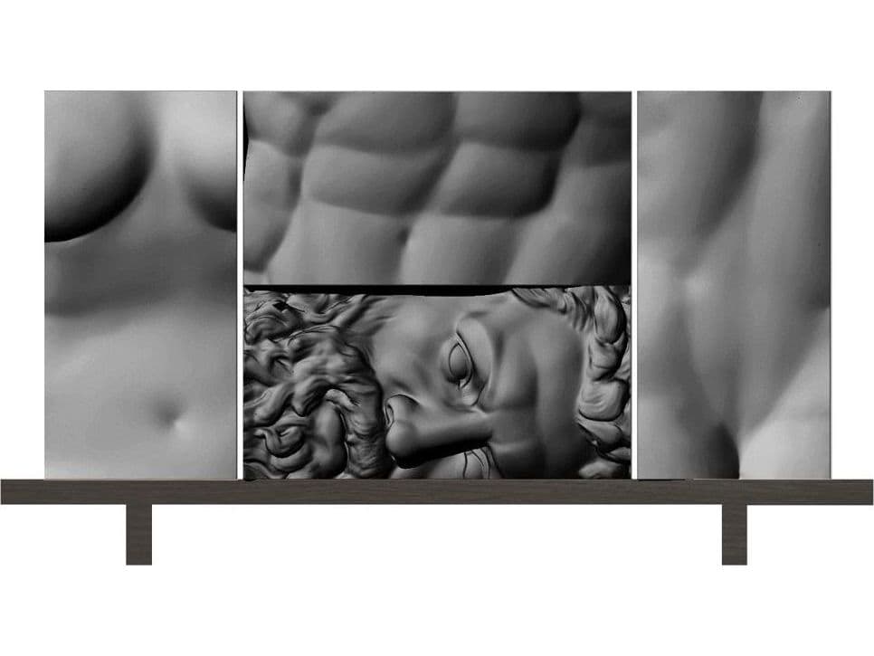 Driade Ercole E Afrodite By Lab 80" Oak Wood Sideboard