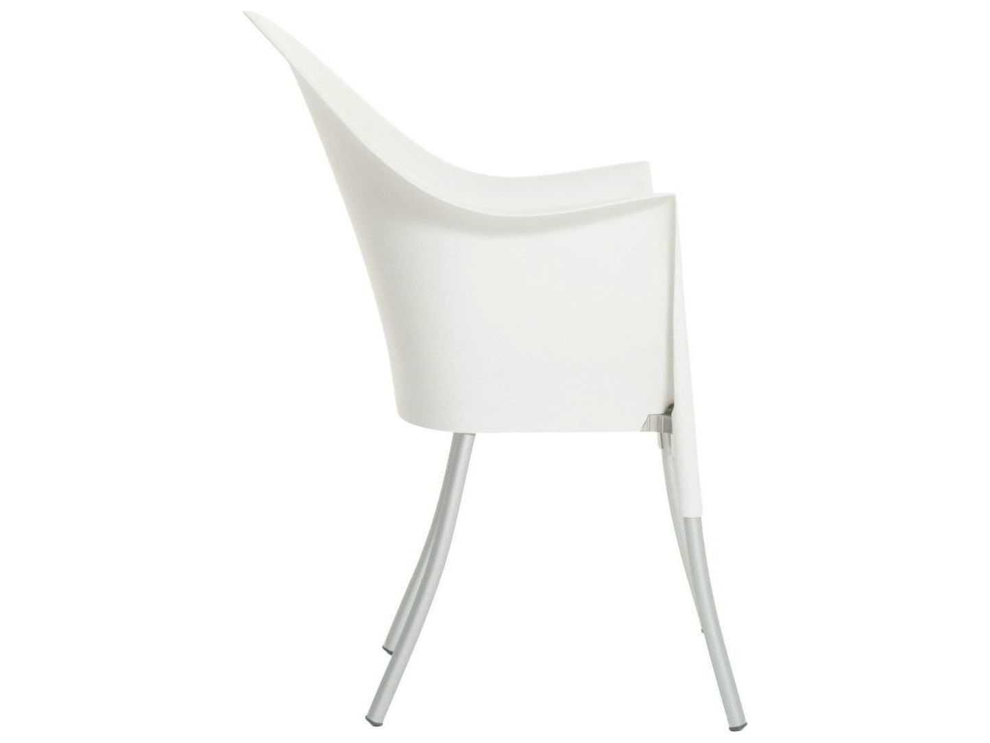 Driade Outdoor Quick Ship Lord Yo Aluminum Polypropylene Stackable Armchair In White