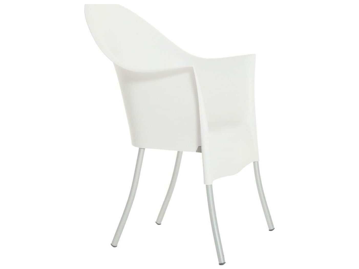 Driade Outdoor Quick Ship Lord Yo Aluminum Polypropylene Stackable Armchair In White