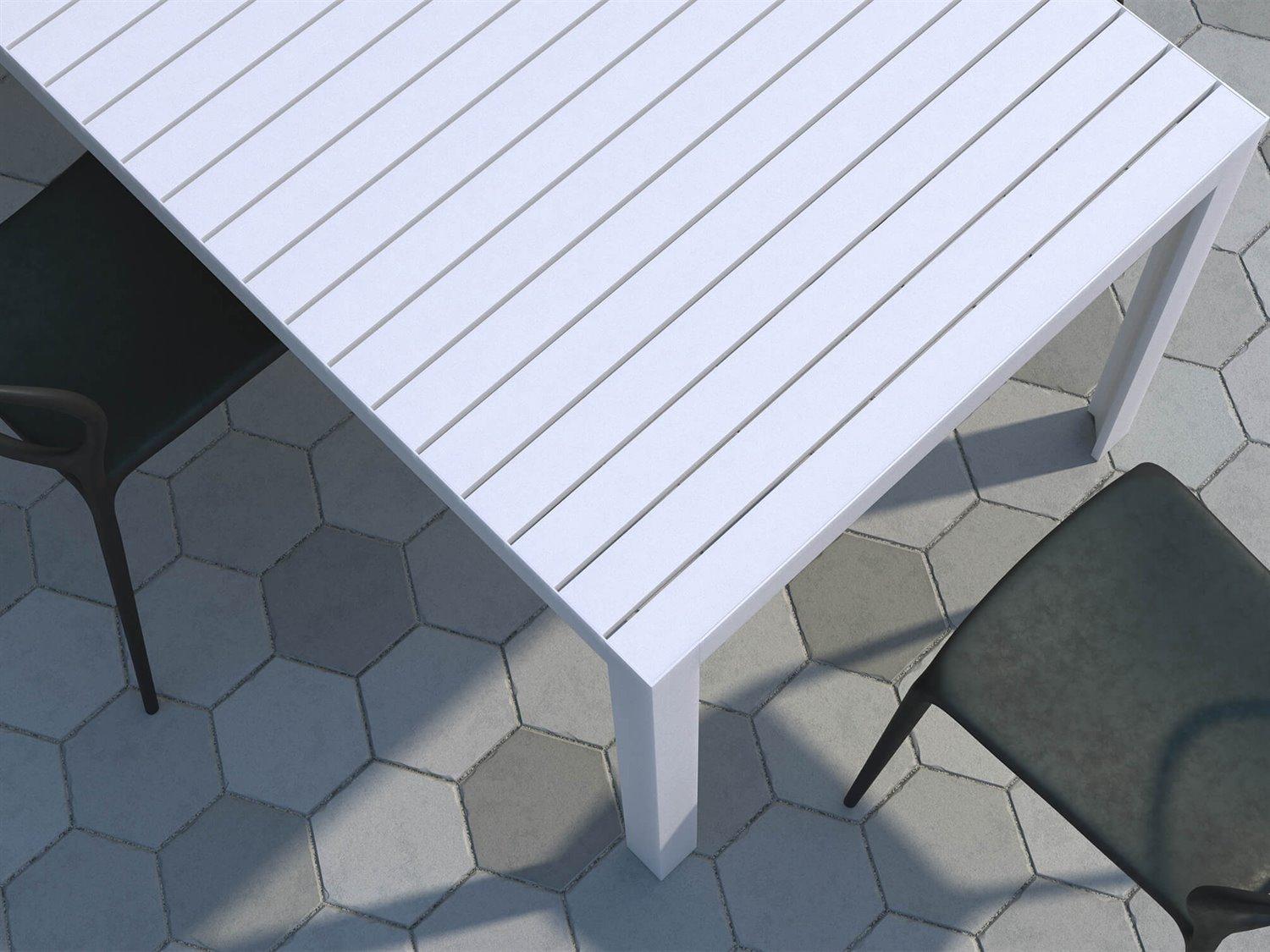 Driade Outdoor Kalimba Aluminum Rectangular Dining Table in White