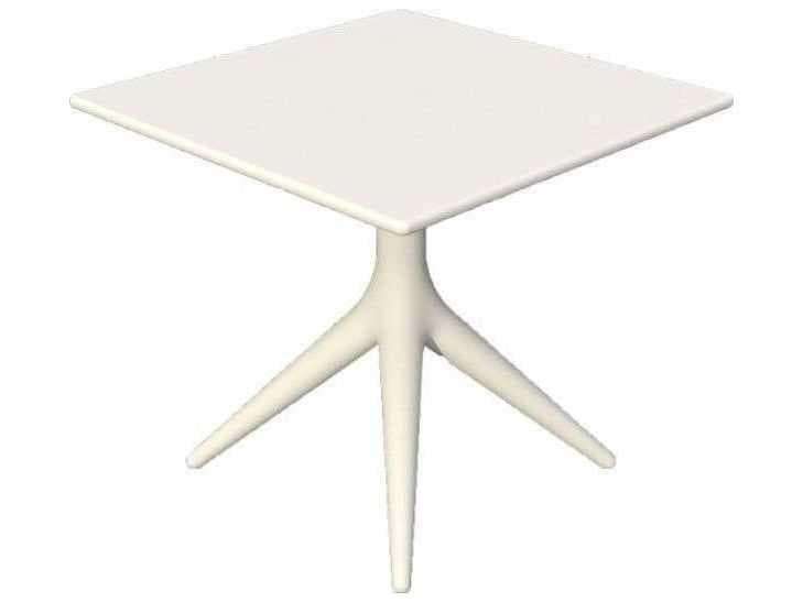 Driade Outdoor Quick Ship App Polypropylene Square Dining Table in White