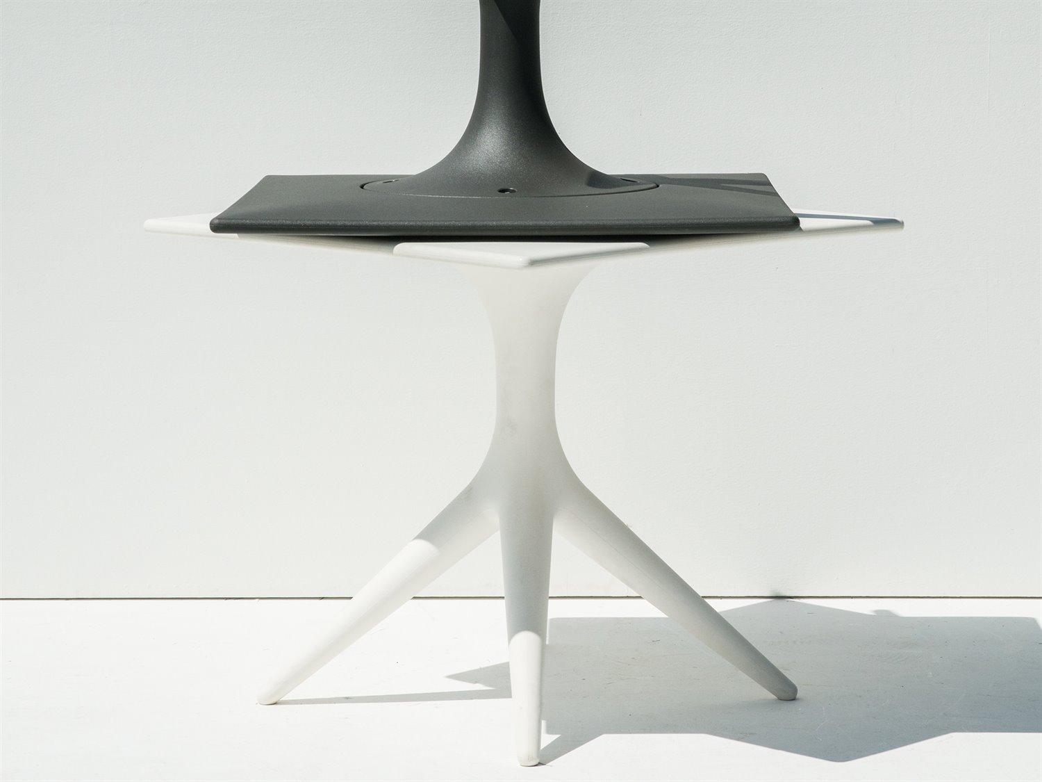 Driade Outdoor Quick Ship App Polypropylene Square Dining Table in White