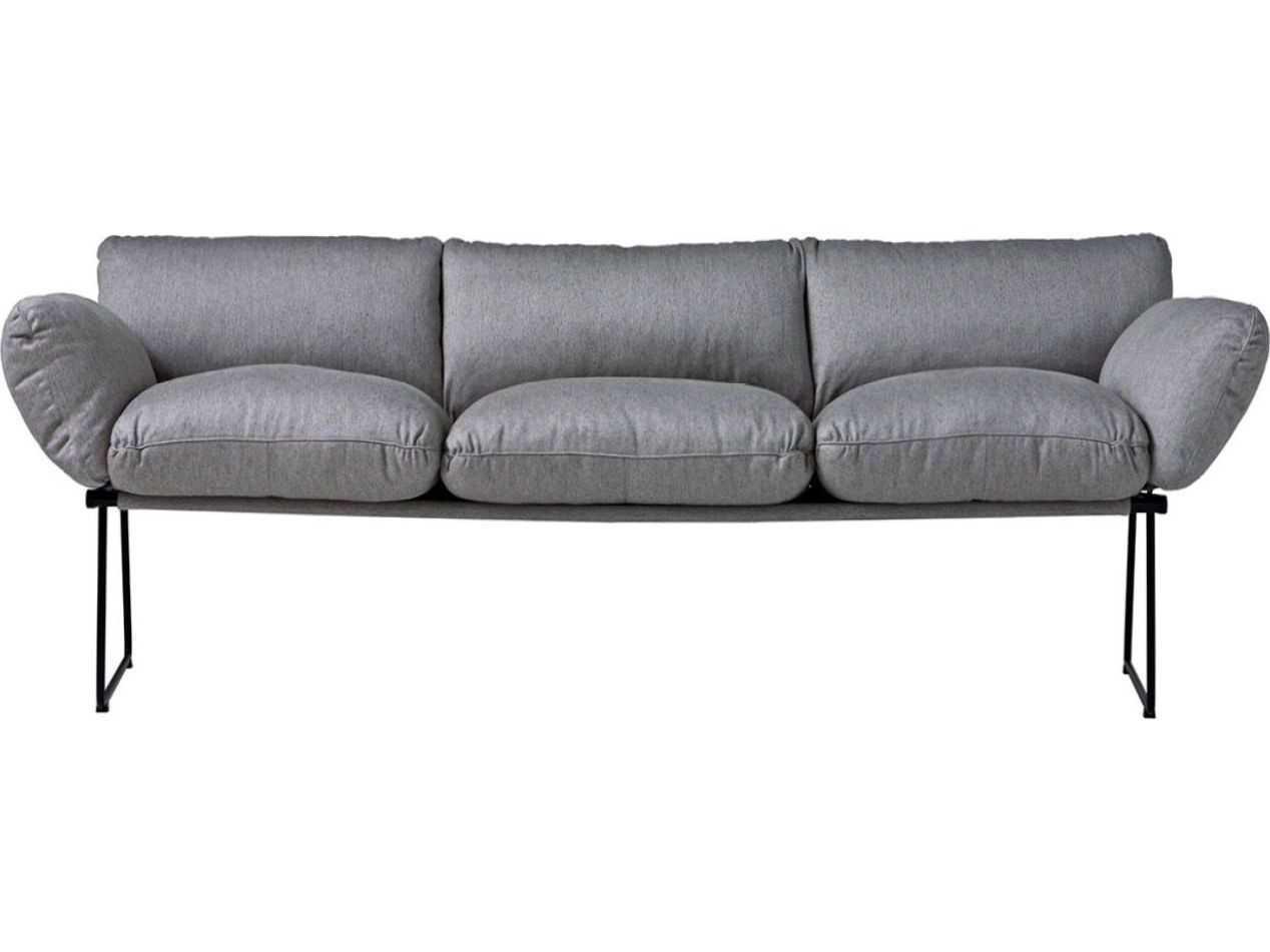 Driade Elisa Acrylic Cipro/Cataphoresis Steel Cushion Three-Seater Outdoor Patio Sofa