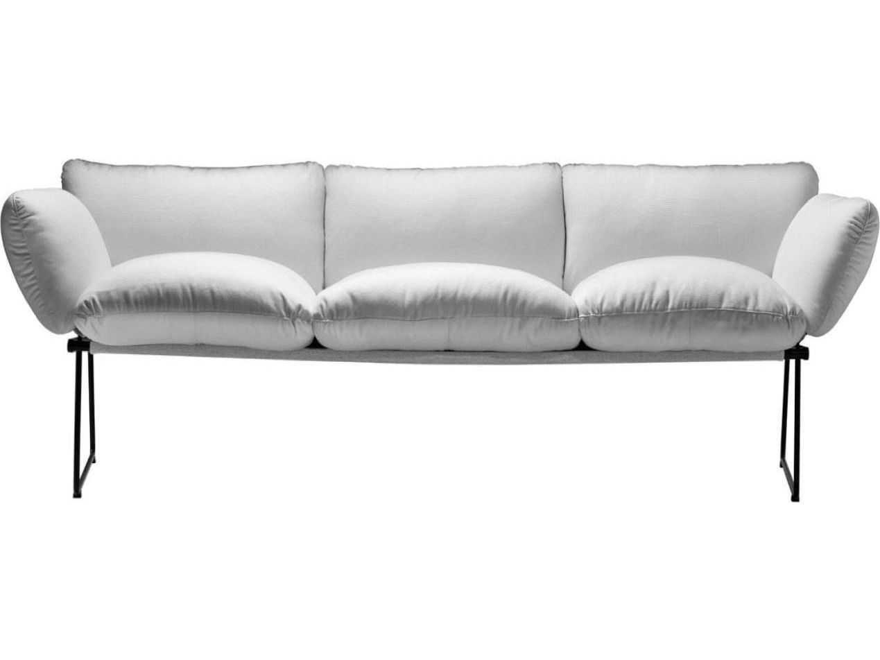 Driade Elisa Acrylic Cipro/Cataphoresis Steel Cushion Three-Seater Outdoor Patio Sofa