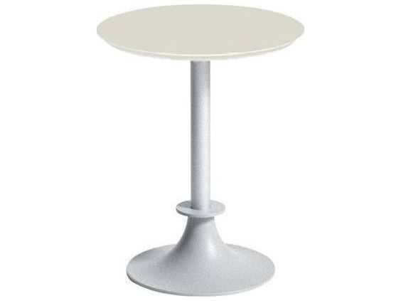 Driade Outdoor Lord Yi Aluminum Round SAN Top Bistro Table in Ivory/Aluminum Grey