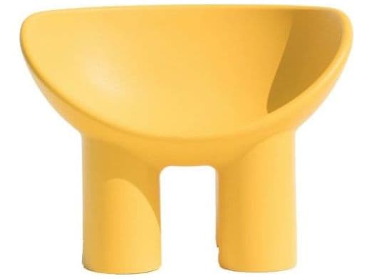 Driade Outdoor Quick Ship Roly Poly Polyethylene Lounge Chair in Ochre Yellow