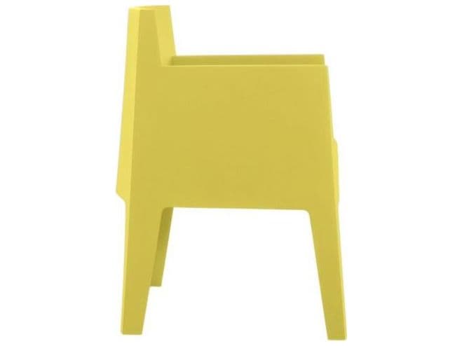 Driade Outdoor Quick Ship Toy Polypropylene Monobloc Stackable Dining Arm Chair in Mustard Yellow