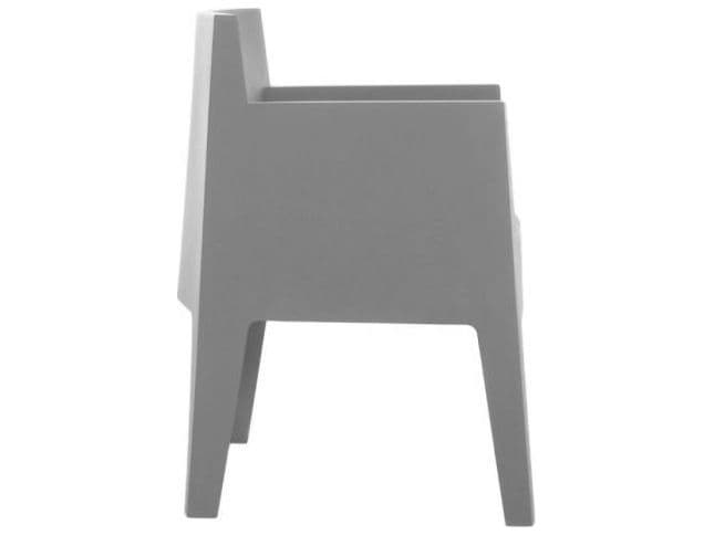 Driade Outdoor Quick Ship Toy Polypropylene Monobloc Stackable Dining Arm Chair in Light Grey