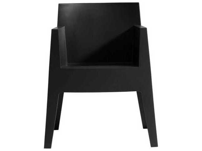 Driade Outdoor Quick Ship Toy Polypropylene Monobloc Stackable Dining Arm Chair in Black