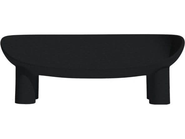 Driade Outdoor Quick Ship Roly Poly Polyethylene Sofa in Charcoal