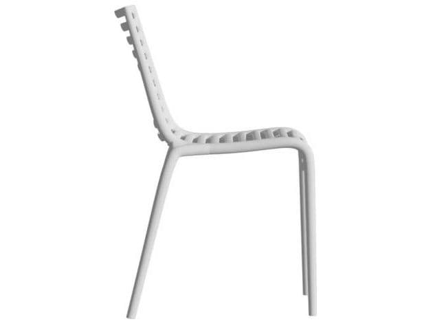 Driade Outdoor Quick Ship Pip-e Polypropylene Monobloc Stackable Dining Side Chair in White