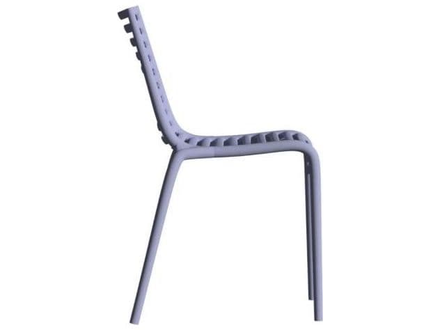 Driade Outdoor Quick Ship Pip-e Polypropylene Monobloc Stackable Dining Side Chair in Lavender Grey