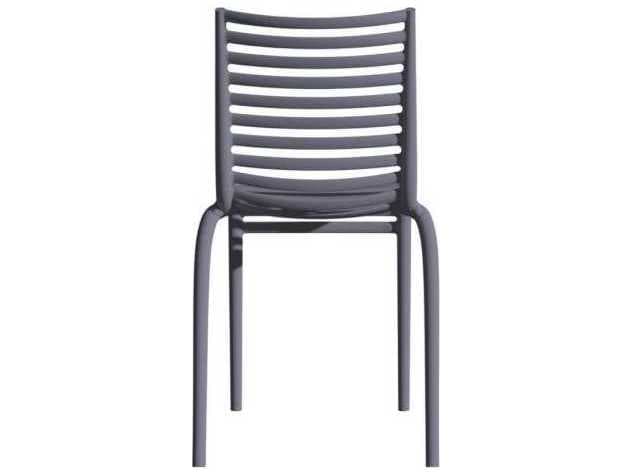 Driade Outdoor Quick Ship Pip-e Polypropylene Monobloc Stackable Dining Side Chair in Lavender Grey