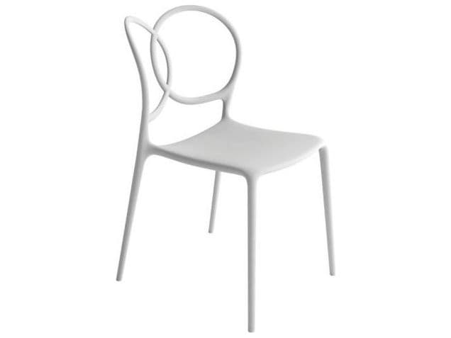 Driade Outdoor Quick Ship Sissi Polypropylene Stackable Dining Side Chair in White