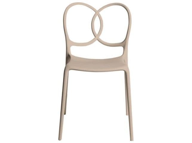 Driade Outdoor Quick Ship Sissi Polypropylene Stackable Dining Side Chair in Pink