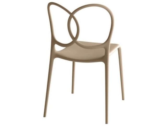 Driade Outdoor Quick Ship Sissi Polypropylene Stackable Dining Side Chair in Pink