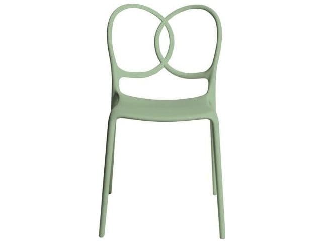 Driade Outdoor Quick Ship Sissi Polypropylene Stackable Dining Side Chair in Green