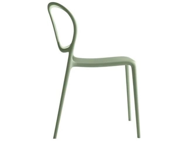 Driade Outdoor Quick Ship Sissi Polypropylene Stackable Dining Side Chair in Green