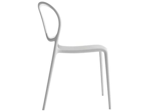 Driade Outdoor Sissi Recycled Stackable Dining Side Chair in White
