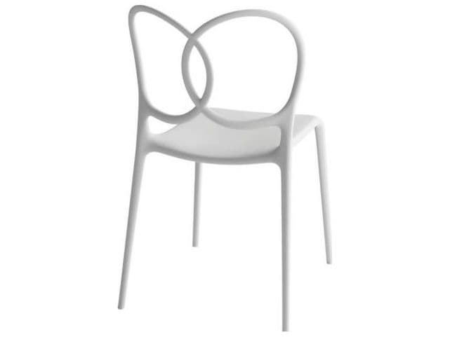Driade Outdoor Sissi Recycled Stackable Dining Side Chair in White