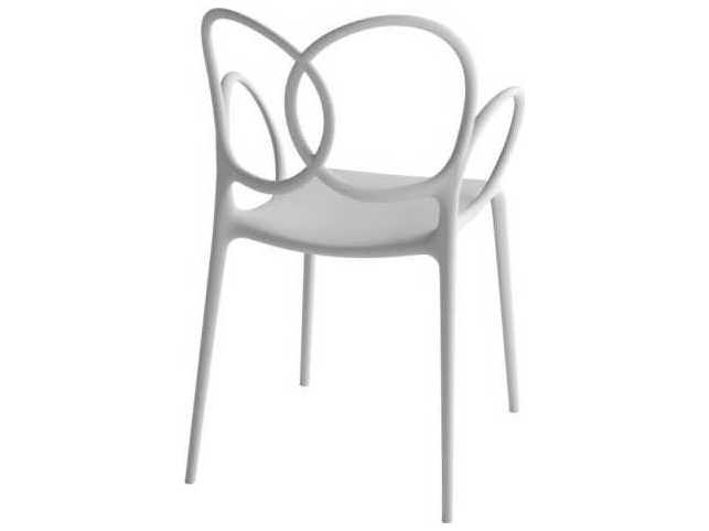 Driade Outdoor Sissi Recycled Stackable Dining Arm Chair in White