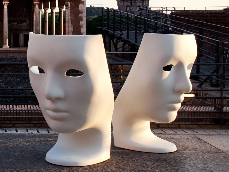 Driade Outdoor Nemo Polyethylene Monobloc Lounge Chair Set in White