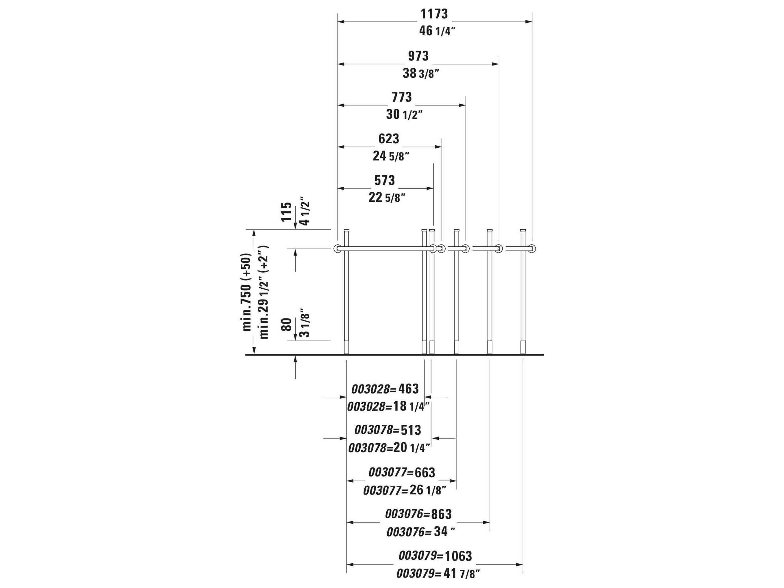 Duravit Happy D.2 23'' Metal Chrome Console Vanity