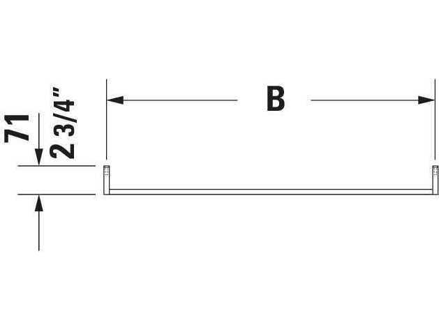 Duravit Towel Bar 18'' Black Matt Towel Bar