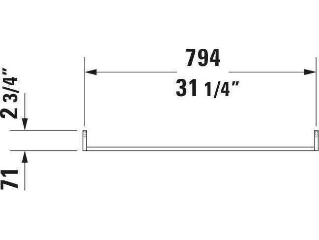 Duravit Towel Bar 32'' Chrome Towel Bar