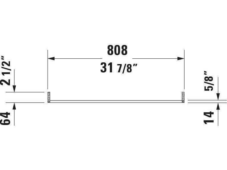 Duravit Towel Bar 32'' Chrome Towel Bar