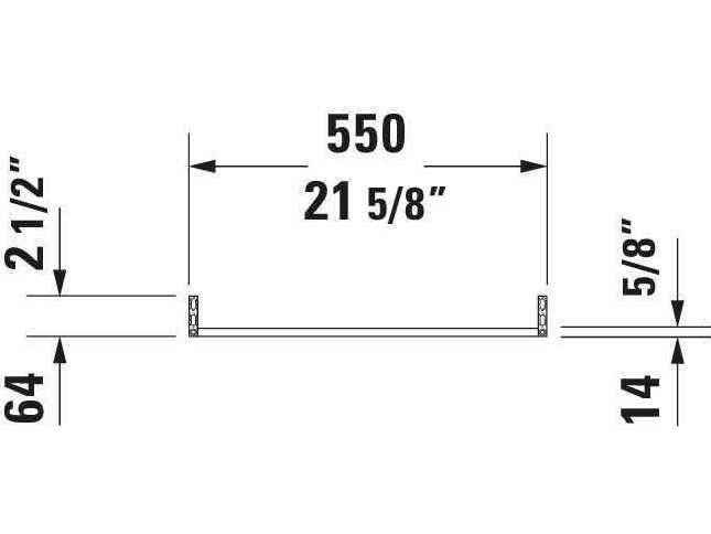 Duravit Towel Bar 22'' Chrome Towel Bar