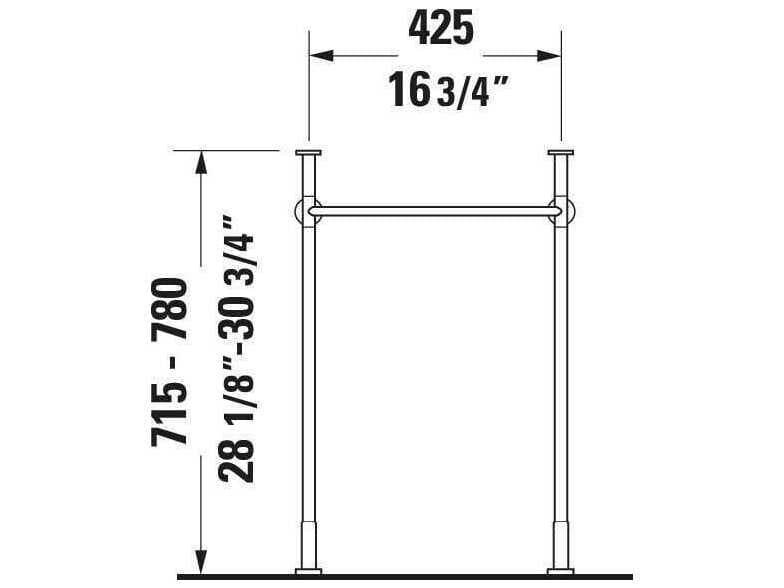 Duravit Vero 17'' Polished Chrome Metal Console