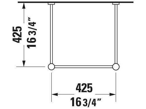 Duravit Vero 17'' Polished Chrome Metal Console